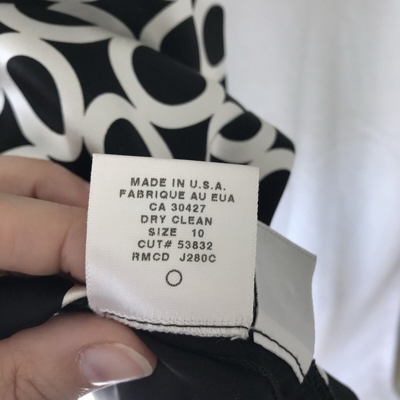 Y2K Laundry by Shelli Segal 100% Silk Dress, Size 10 , Black & Cream Halter - Picture 6 of 10